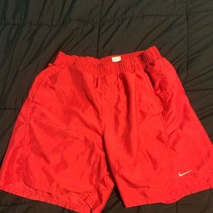 red nike shorts size m
